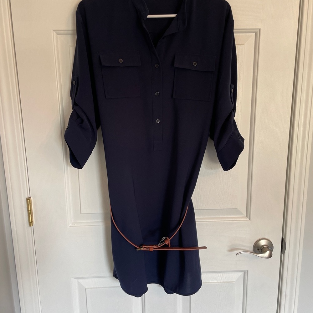 The Limited Dark Blue Dress with Belt